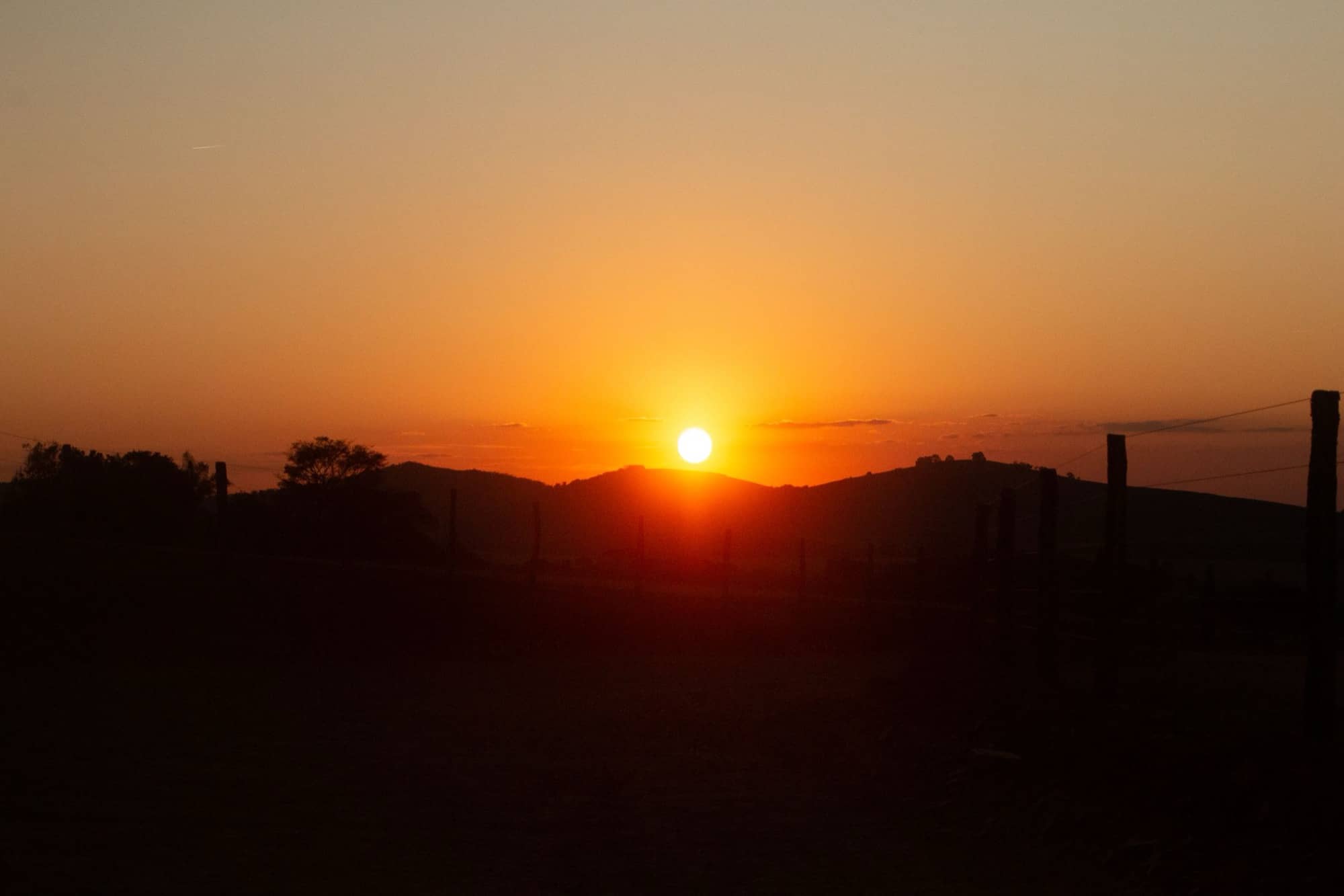 Golden California hills at sunset above the Simi Valley area, Southern California